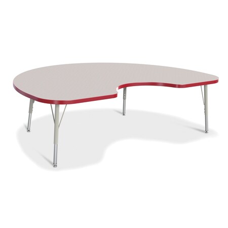 Jonti-Craft Berries Kidney Activity Table, 48 in. x 72 in., E-height, Freckled Gray/Red/Gray 6423JCE008
